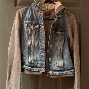 American Eagle Denim Jacket with Hood